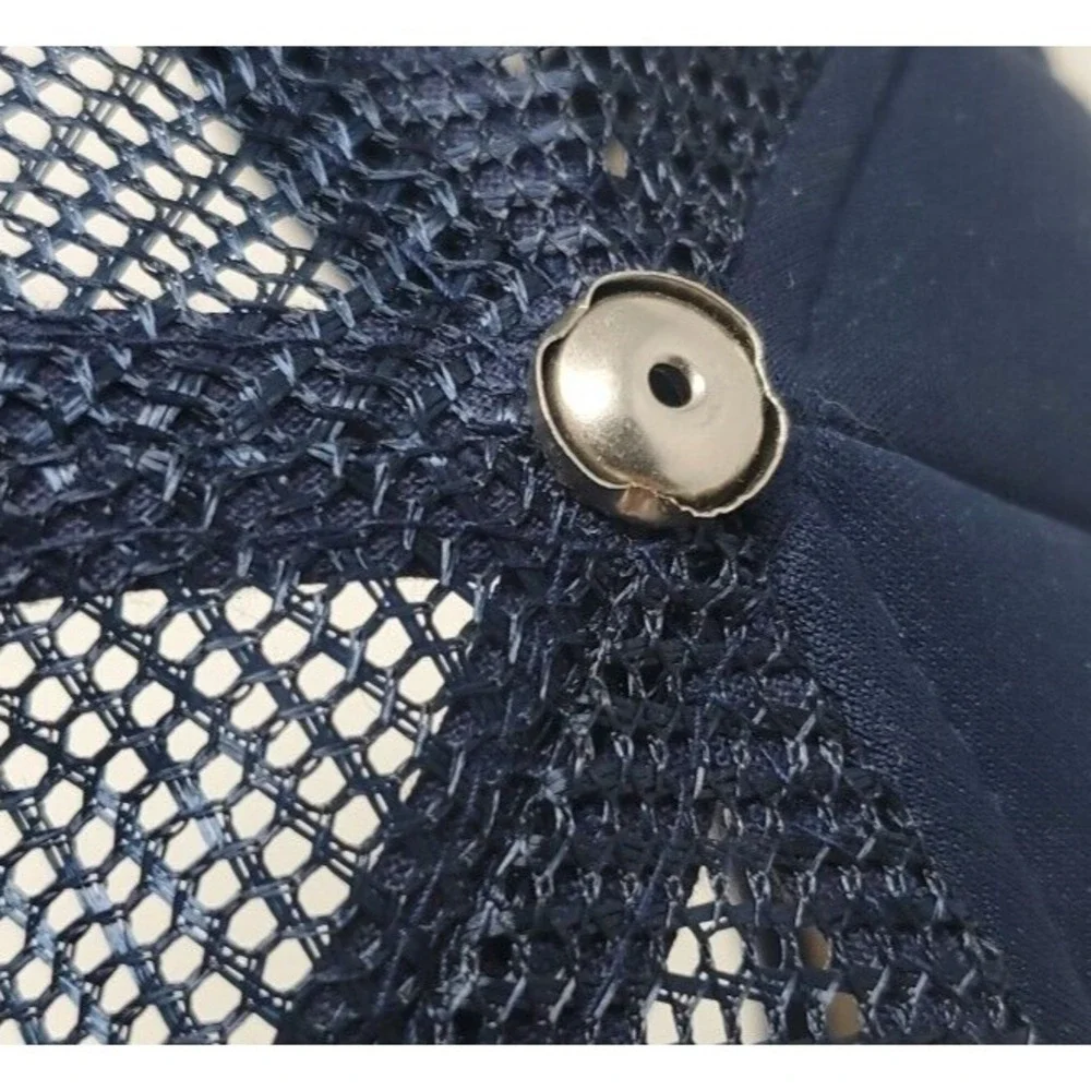 Vintage Snapback Mesh Truckers Cap Bass Commando Hat Dark Blue